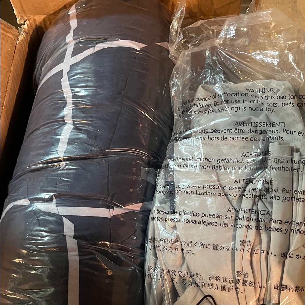 Navy, Grey  and White comforter and sheet Set twin XL